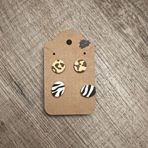 Animal Print Earrings Set- clay handmade
